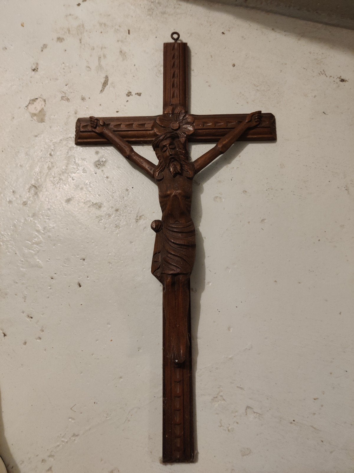 vintage houten kruisbeeld, Antiek en Kunst, Ophalen