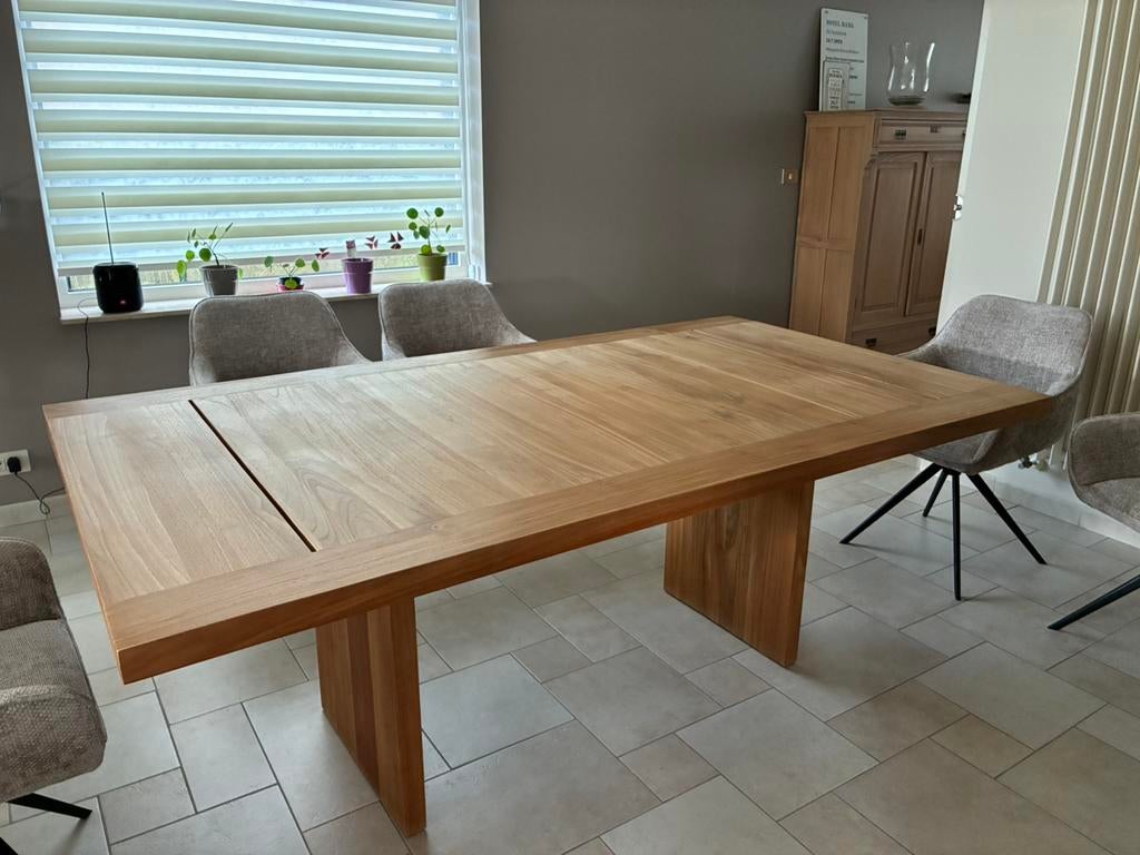 Eettafel teakhout, Ophalen, Zo goed als nieuw, Teakhout