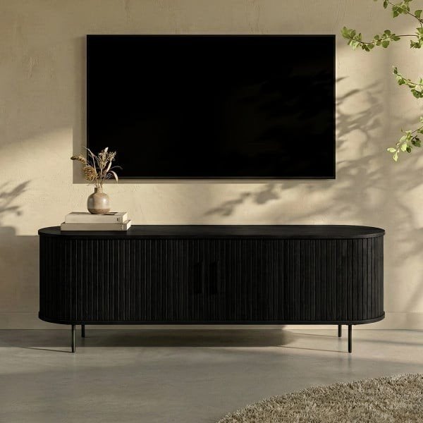 Tv meubel dressoir fineer eik zwart, Huis en Inrichting, Kasten | Dressoirs, Ophalen