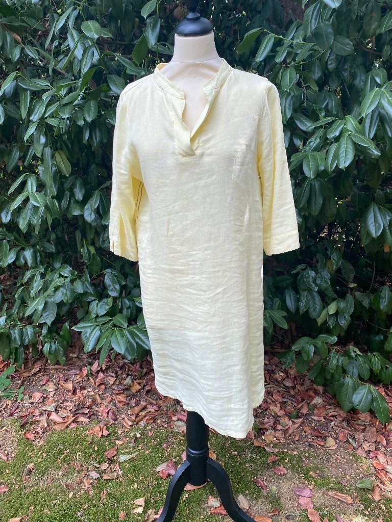 Robe en lin jaune pastel Josephine & Co - 38, Comme neuf, Longueur genou, Taille 38/40 (M), Josephine & Co