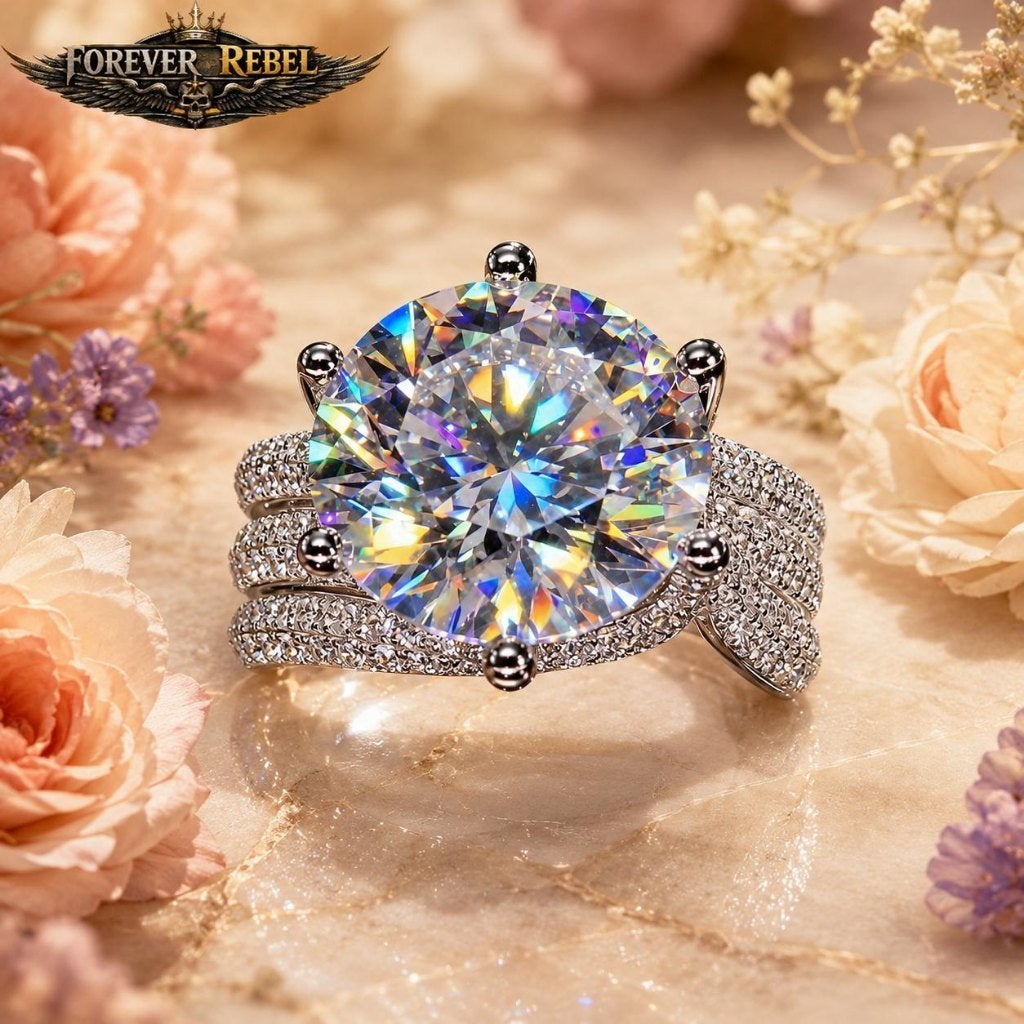 Moonfire 925 Zilver 3 of 5 Karaat Moissanite - Diverse maten, Bijoux, Sacs & Beauté, Bagues, Neuf, Argent, Argent, Envoi