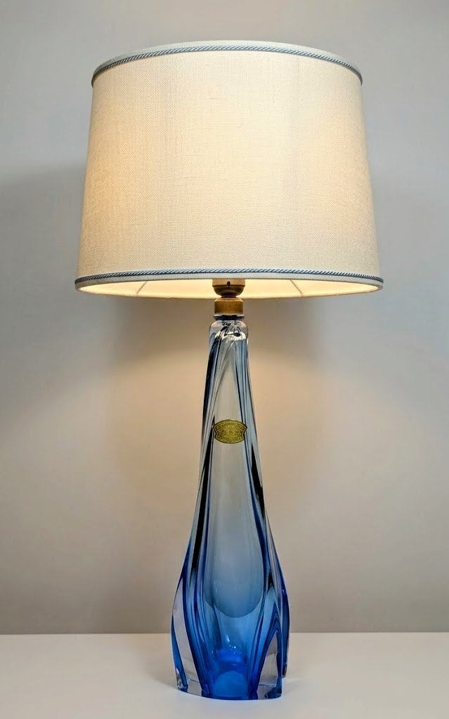 Val Saint Lambert: Woonkamerlamp, 47 cm. Ongeveer 1950-60., Ophalen of Verzenden
