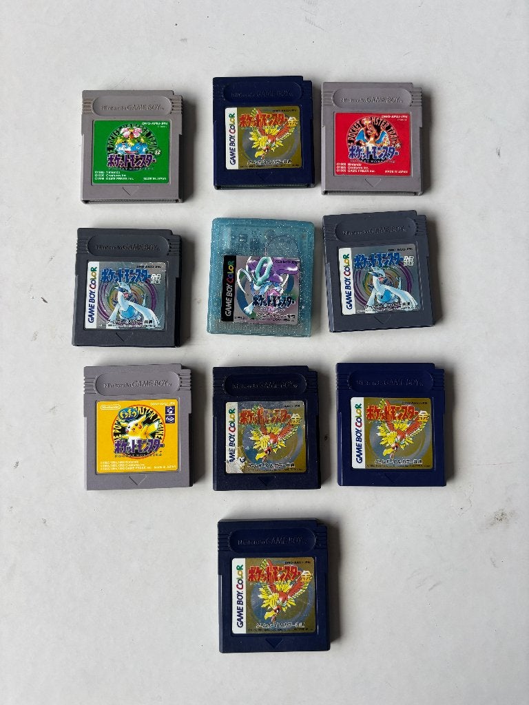 Divers jeux Pokémon japonais (cristal, or, argent), 1 joueur, Aventure et Action, Utilisé, À partir de 3 ans