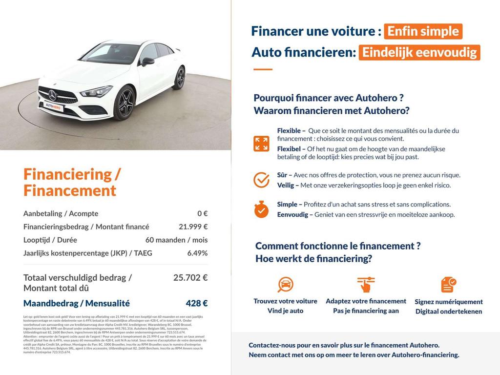 Mercedes-Benz CLA-Klasse 180 CLA 180 d AMG Line (bj 2019), Gebruikt, 116 pk, Wit, 1470 kg