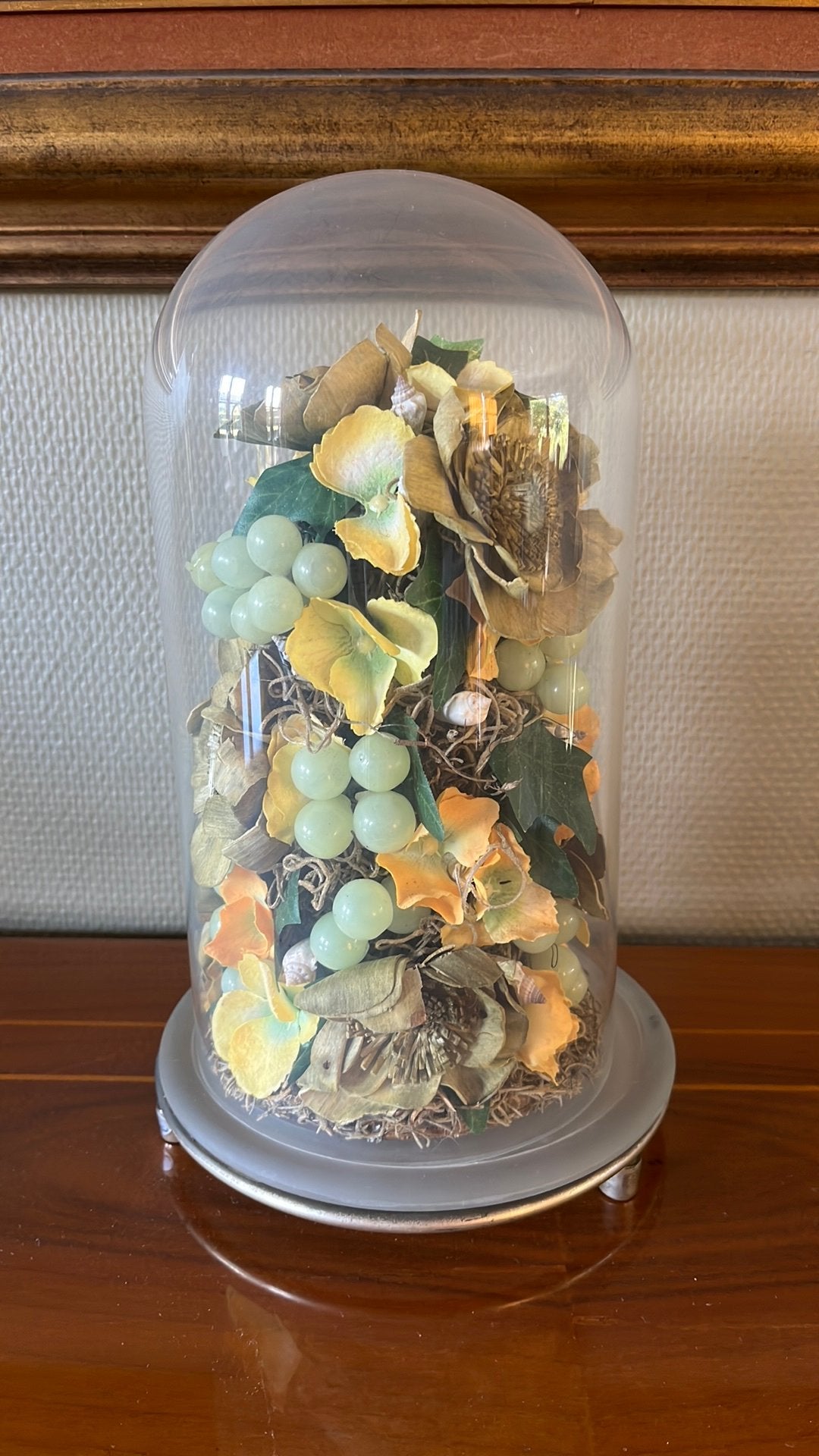 Glazen stolp met bloemen, Verre, Enlèvement, Utilisé, 17 cm