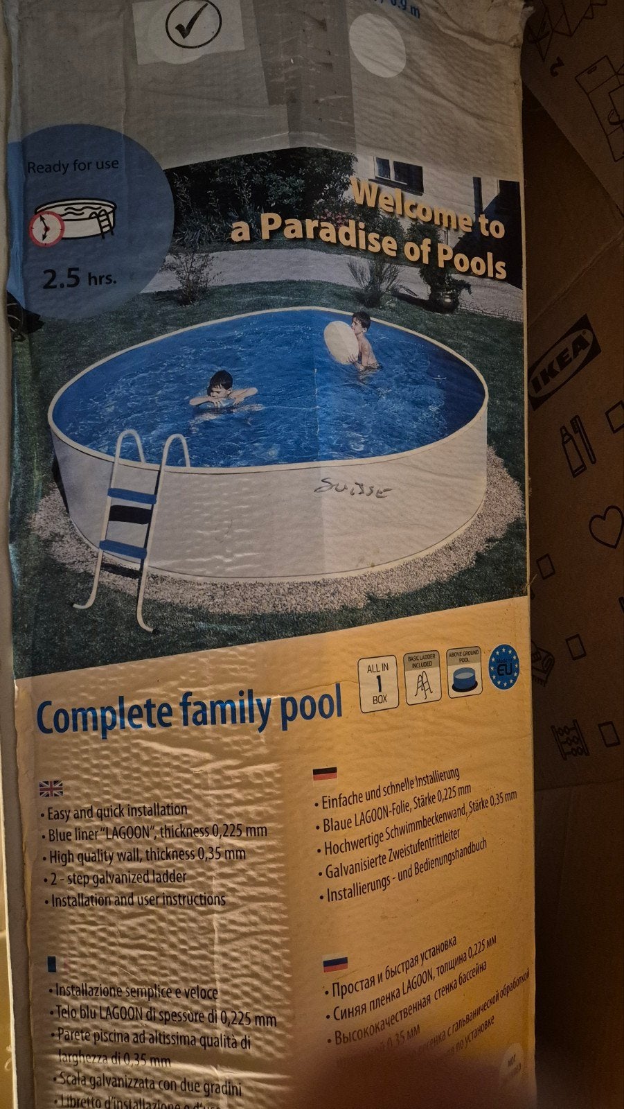 Piscine ronde 3,6m de diametre acheter chez Dreamland, Jardin & Terrasse, 200 à 400 cm, 300 cm ou plus, Rond, Comme neuf