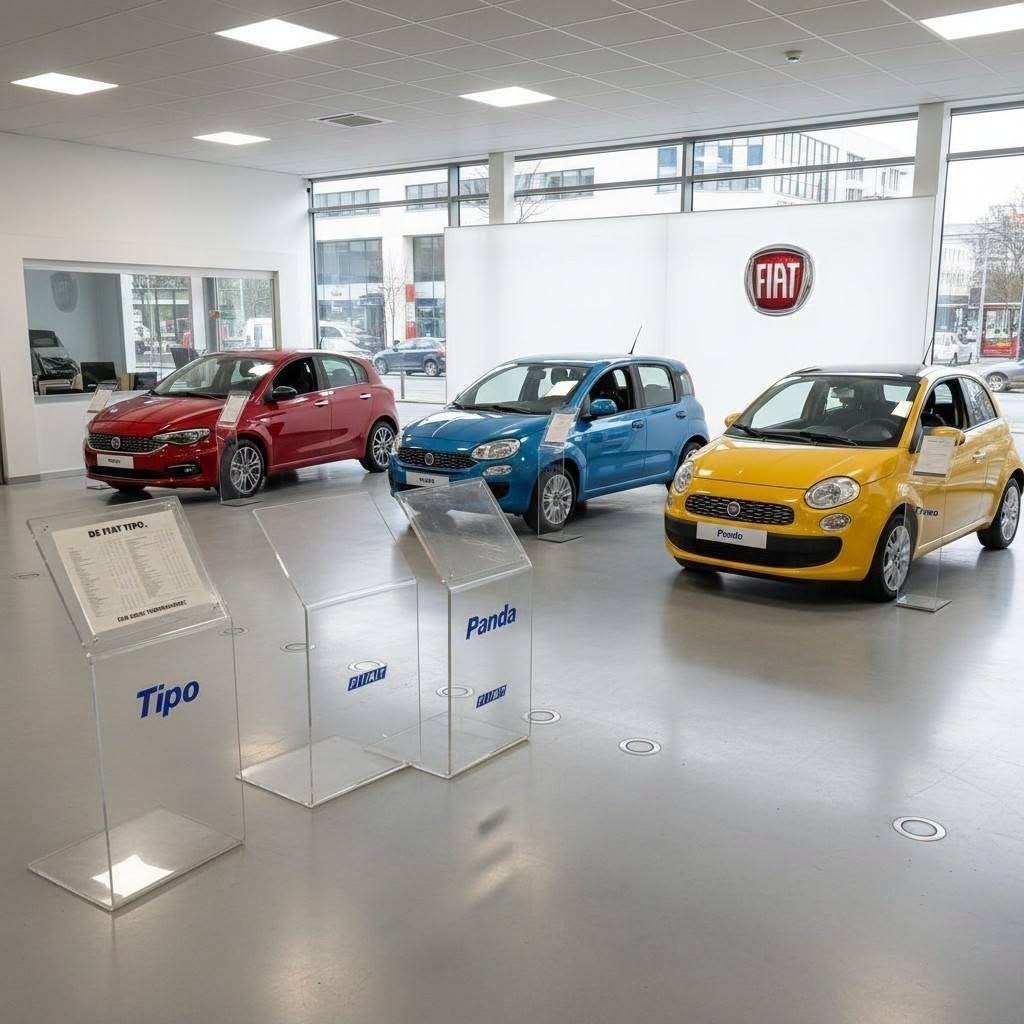 Vintage originele plexiglas Fiat dealer showroom displays🚘, Collections, Marques & Objets publicitaires, Enlèvement, Utilisé