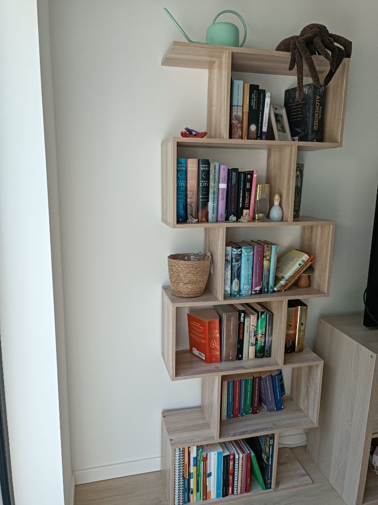 Moderne boekenkast eiken look – 190x70x23 cm, Ophalen, 50 tot 100 cm, Zo goed als nieuw, Minder dan 25 cm
