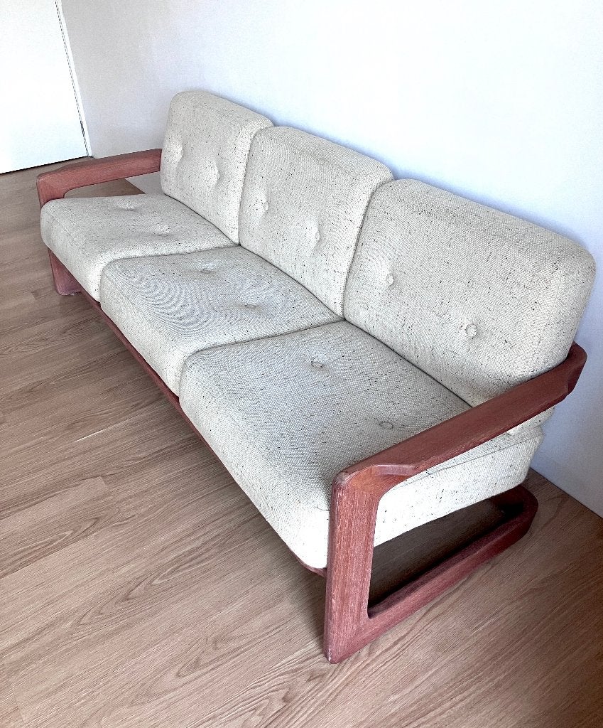 Mid-century Deense 3-zits bank in perfecte staat, Huis en Inrichting, Hout, Gebruikt, 75 tot 100 cm, Ophalen of Verzenden