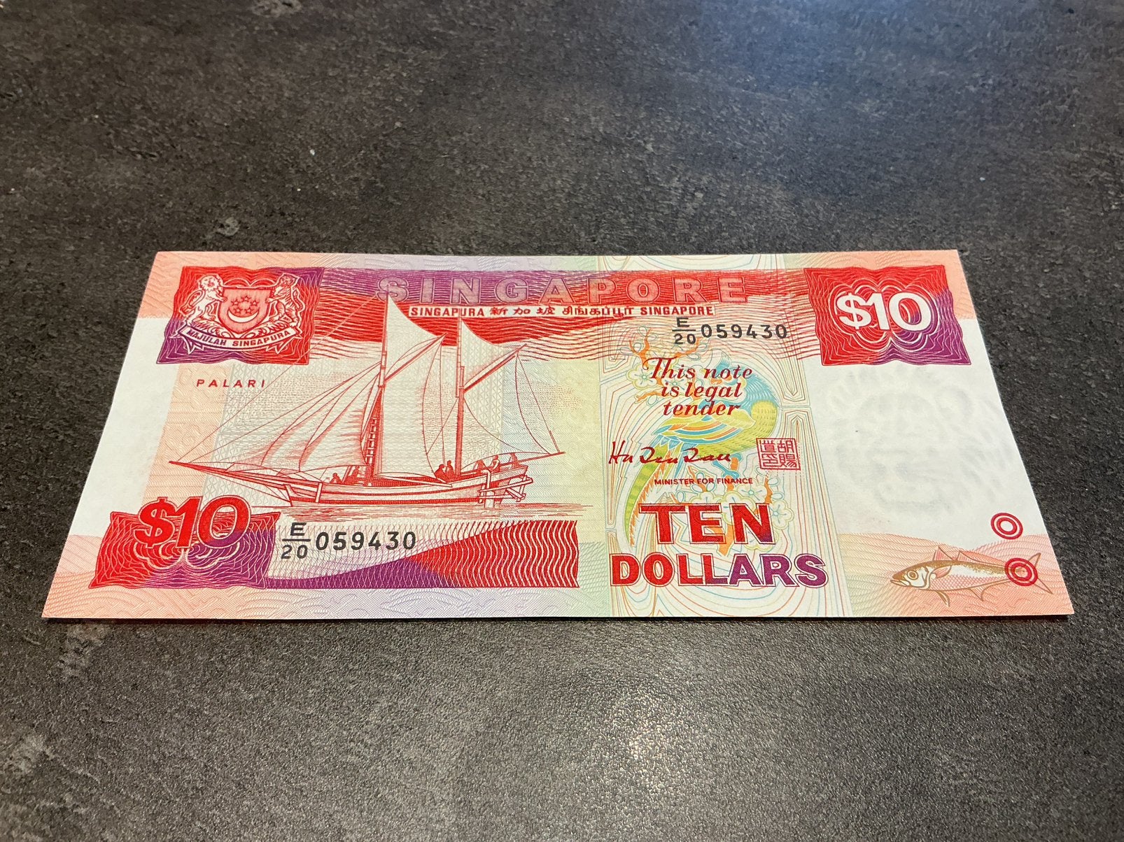 Singapore 10 dollars prachtig, Ophalen of Verzenden