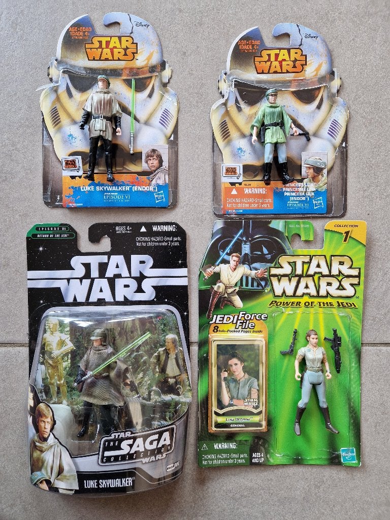 Star Wars Hasbro Figurines Luke Skywalker Leia Endor, Enlèvement ou Envoi, Comme neuf, Figurine
