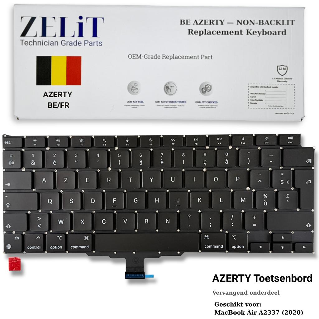 ZELiT MacBook Air A2337 M1 2020 Toetsenbord AZERTY + Montage, Computers en Software, Toetsenborden, Nieuw, Azerty, Ophalen of Verzenden