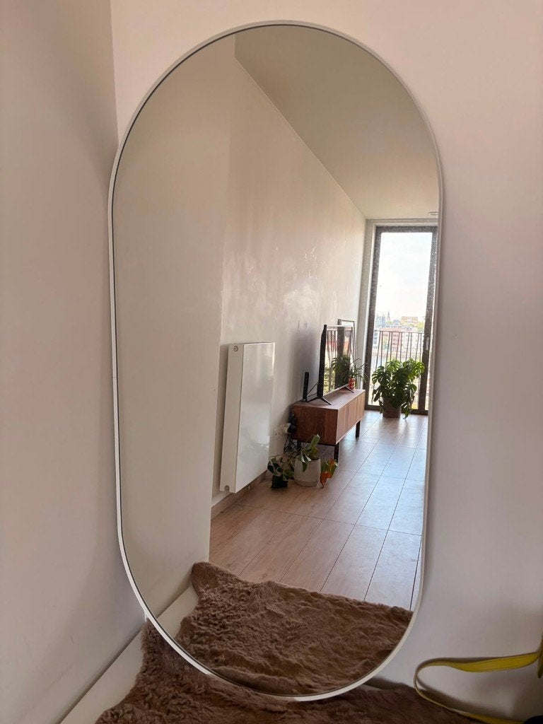 Miroir IKEA LINDBYN 60x120 cm - blanc - comme neuf, Comme neuf, Enlèvement, 50 à 75 cm, 100 à 150 cm