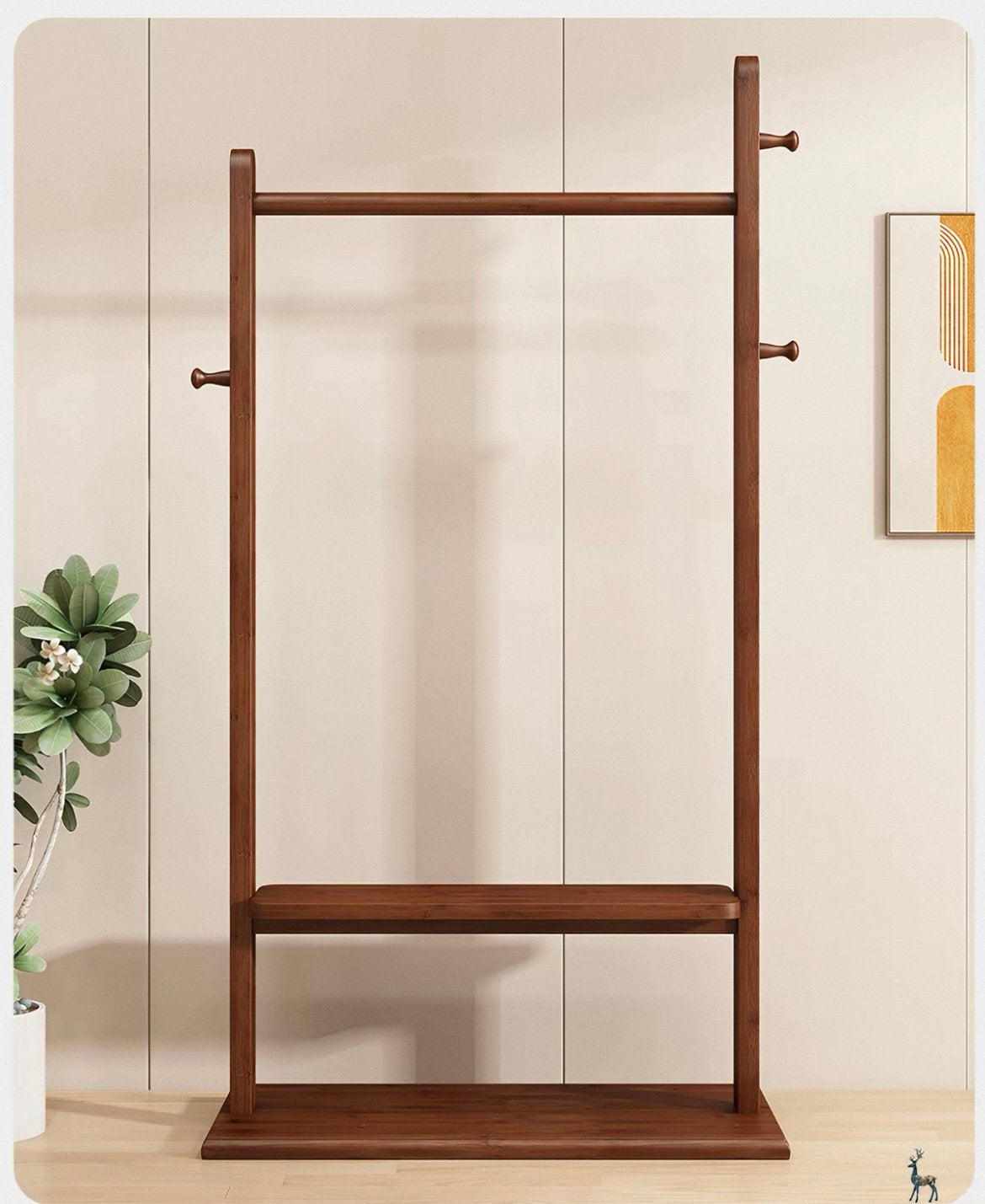 Portant vêtements en bois avec étagères – 60 à 120 cm – Neuf, Enlèvement, Neuf