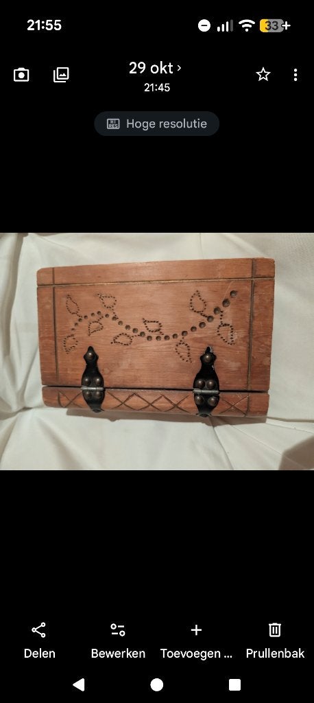 Houten kistje/vals boek, Ophalen