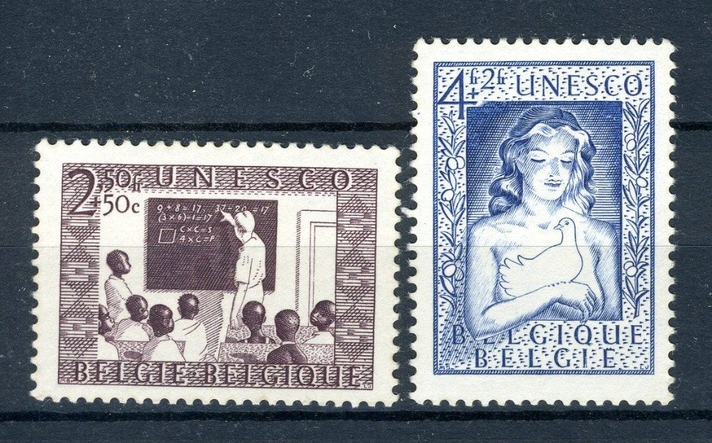 (B) 843/844 MNH 1951 - Ten voordele van UNESCO, Verzenden, Postfris, Postfris