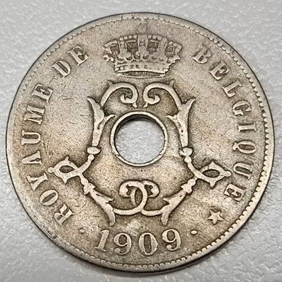 België : 25 Centimes 1909 FR Morin 256 Ref 16924, Ophalen of Verzenden, Metaal, Losse munt