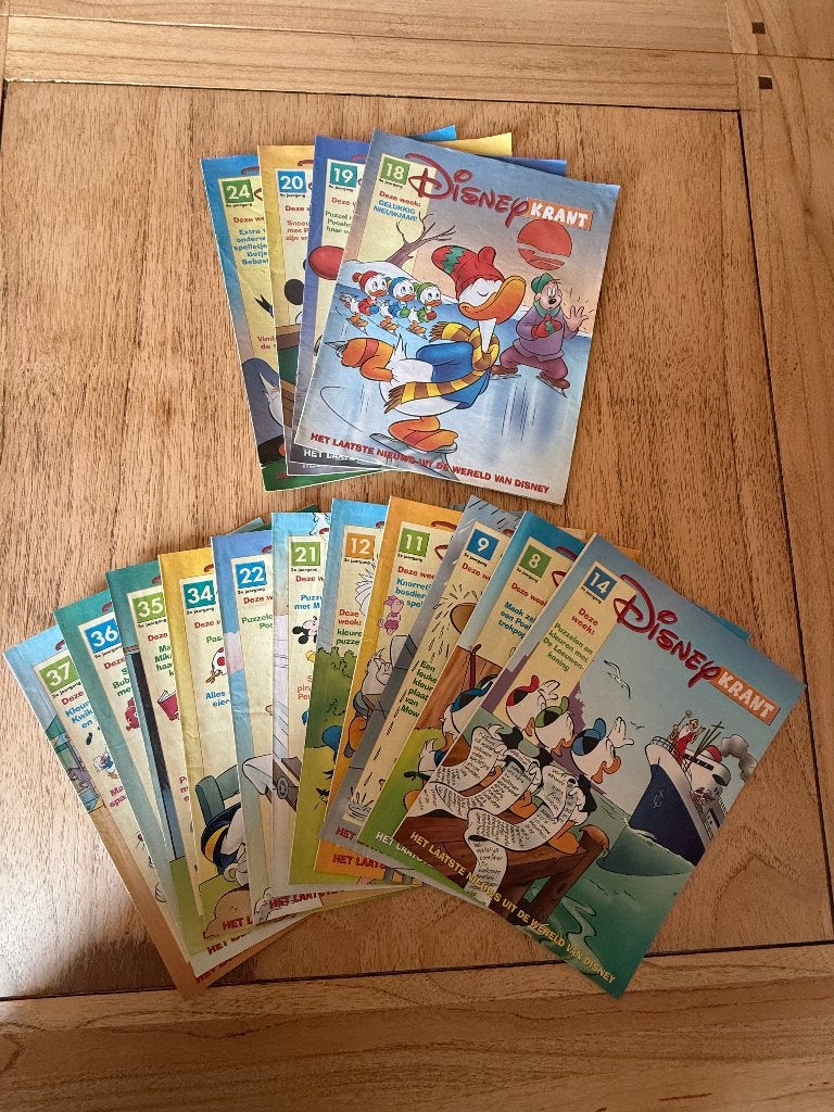 15 Disneykranten – verschillende jaargangen, Boeken, Tijdschriften en Kranten, Ophalen of Verzenden, Gelezen, Sport en Vrije tijd