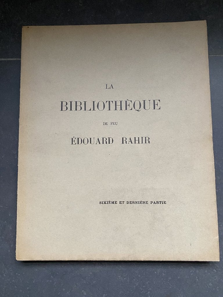 LA BIBLIOTHEQUE EDOUARD RAHIR 1938  ill., Antiek en Kunst, Ophalen of Verzenden