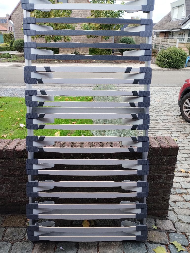 Bed met lattenbodem, Maison & Meubles, 90 cm, Gris, Une personne, Enlèvement