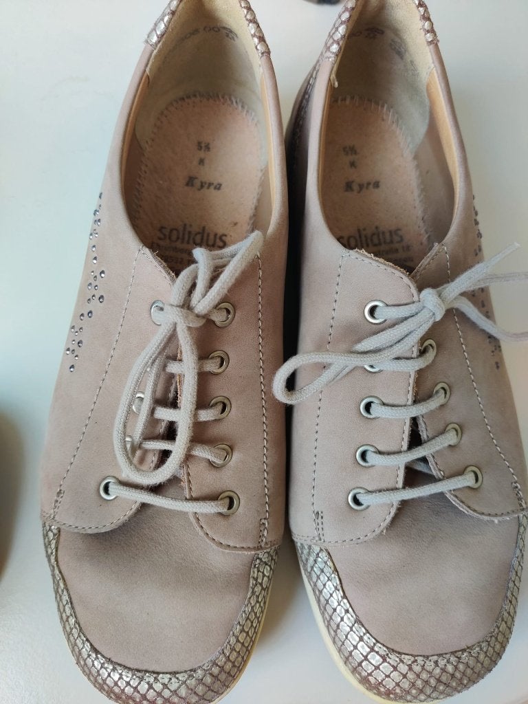 Solidus Kyra damessneakers - mix van taupe/fango nubuck leer, Kleding | Dames, Schoenen, Overige kleuren, Solidus, Ophalen of Verzenden