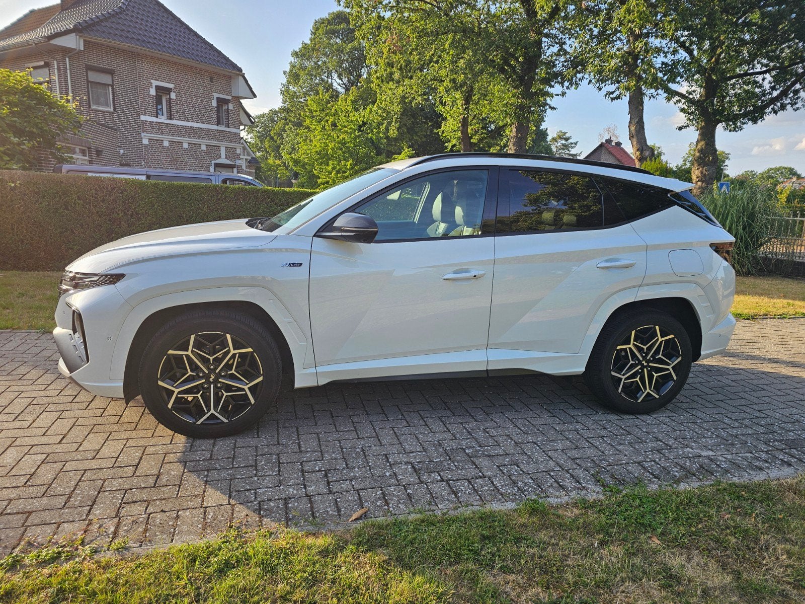 Hyundai Tucson N-Line, Auto's, Hyundai, Dealer onderhouden, Stof, Wit, Parkeerassistent