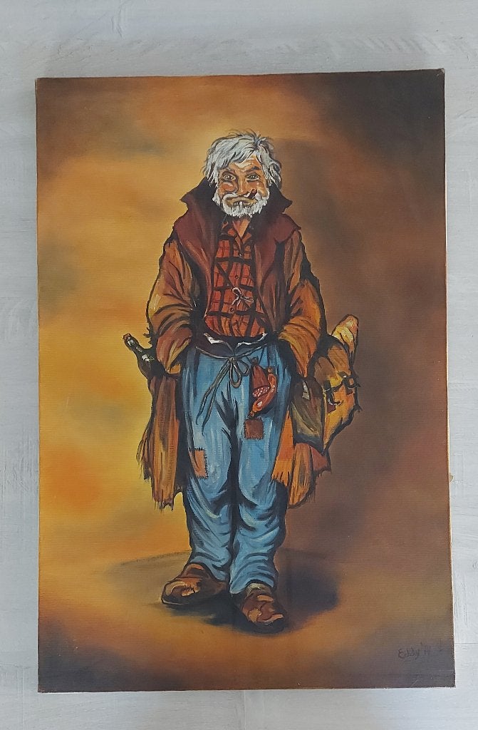 Tableau peint sur toile (miséreux), Enlèvement