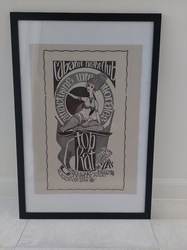 Retro poster Oostende, Verzamelen, Ophalen, Rechthoekig Staand, Met lijst, Deurposter of groter