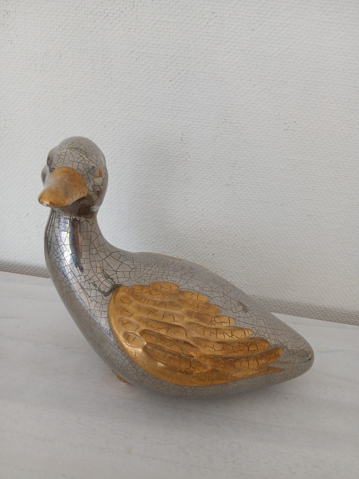 eend met craquelé glazuur van Charolles, Antiek en Kunst, Ophalen
