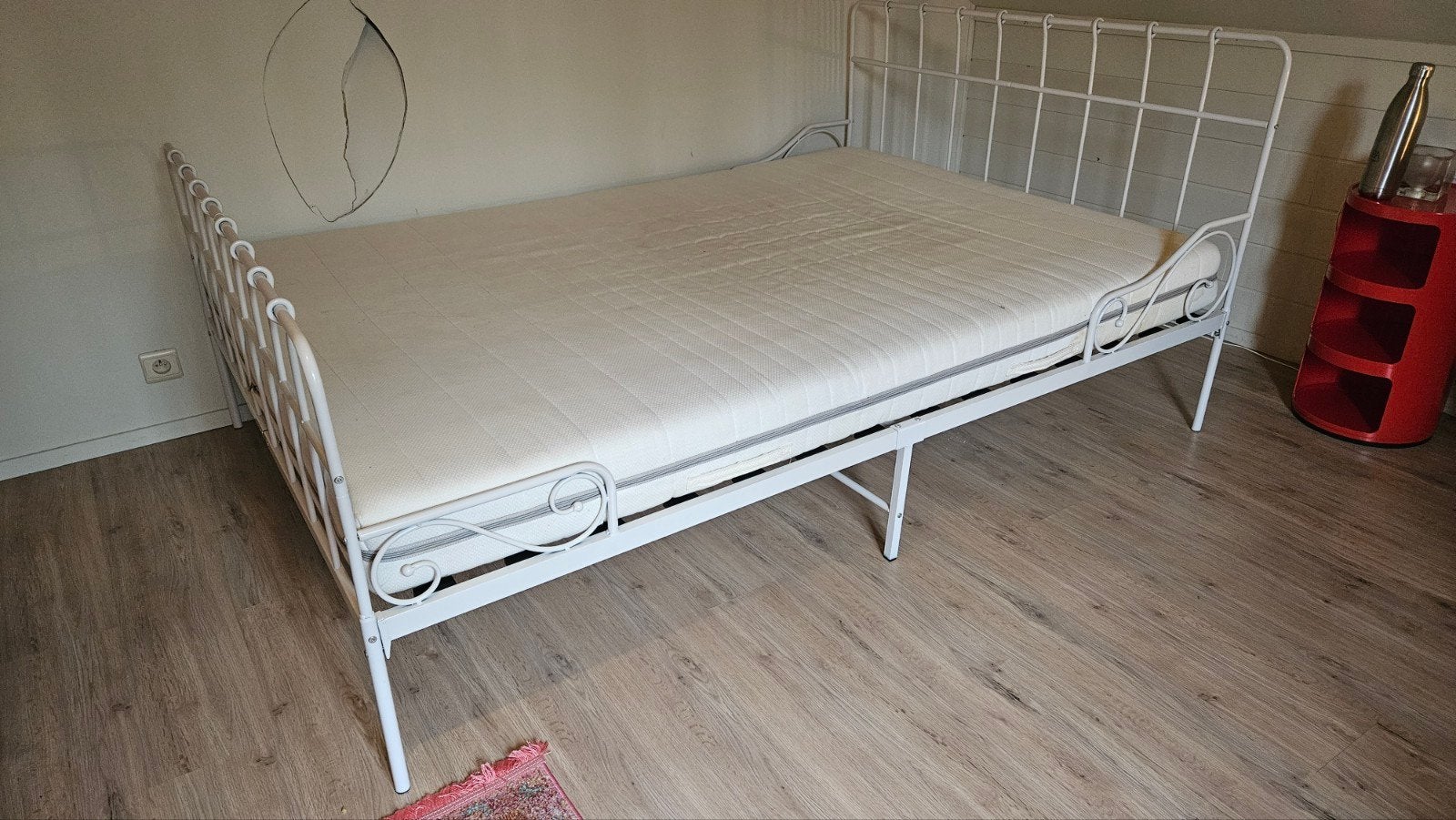 Lit romantique, 140 cm, Enlèvement, Utilisé, Blanc