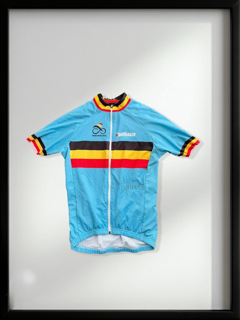 Handgesigneerd en gedragen wielertruitje Nicky Degrendele, Ophalen, Gebruikt, Shirt