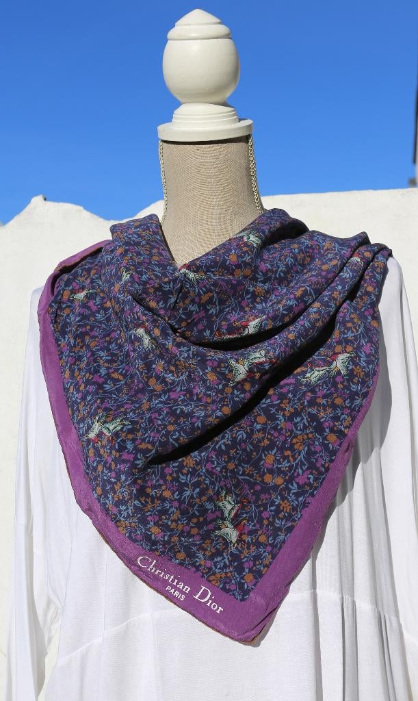 Vintage zijden sjaal - Christian Dior, Christian Dior, Ophalen of Verzenden, Gedragen