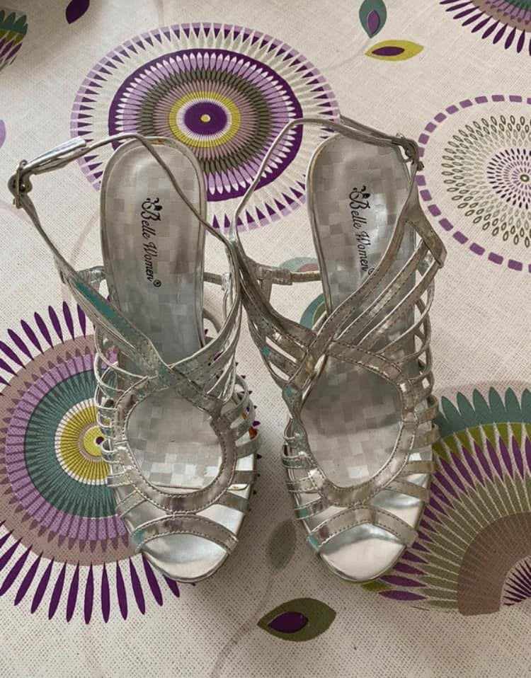 Sandales à talons argentées Belle Women T.38, Enlèvement ou Envoi