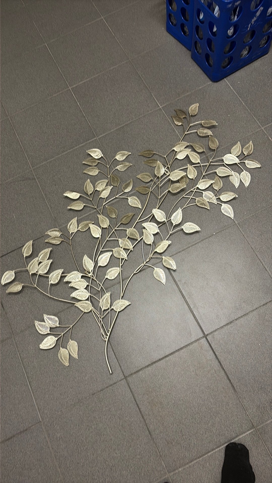 Wanddecoratie met vergulde stalen tak, 110x65 cm, Antiek en Kunst, Ophalen