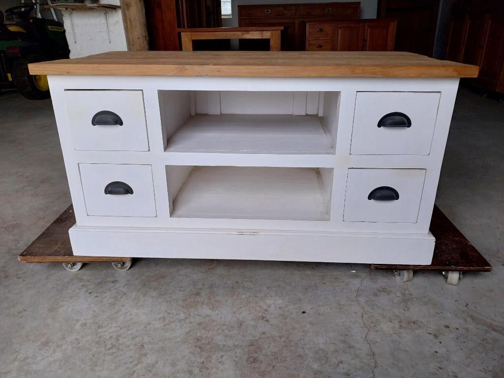Nieuw Teak TV Meubel 110 cm, Ophalen, 100 tot 150 cm, Teakhout, Nieuw