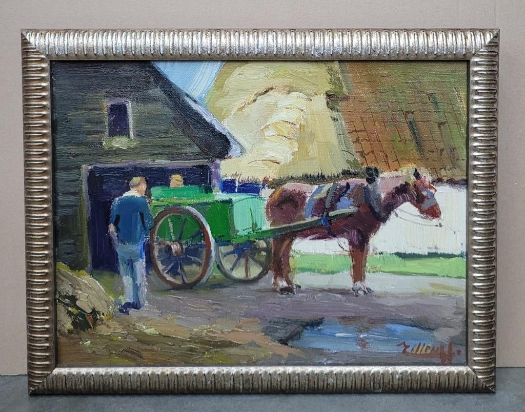 Joseph TILLEUX, paard en kar, Ophalen of Verzenden