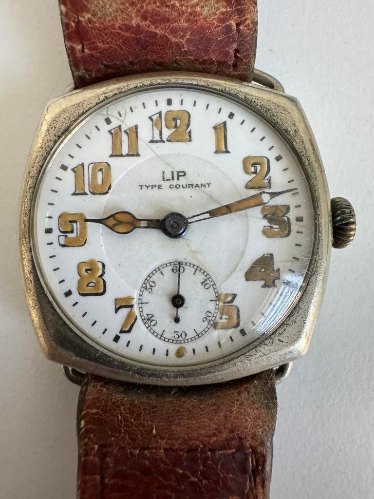 Vintage 1920/30 Mechanisch LIP Current Type mechanisch, Overige merken, Staal, Met bandje, 1900 tot 1930