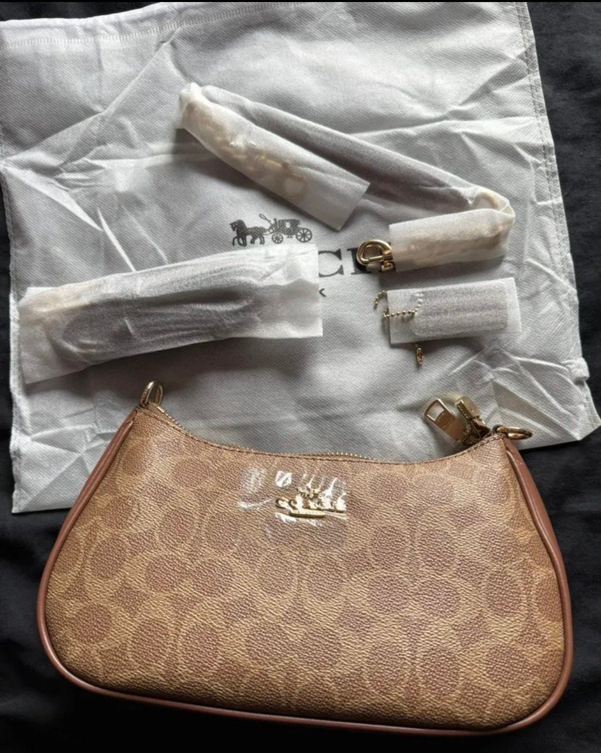 Bruine Coach teri tas nieuw, Handtassen en Accessoires, Ophalen of Verzenden, Nieuw, Bruin, Handtas