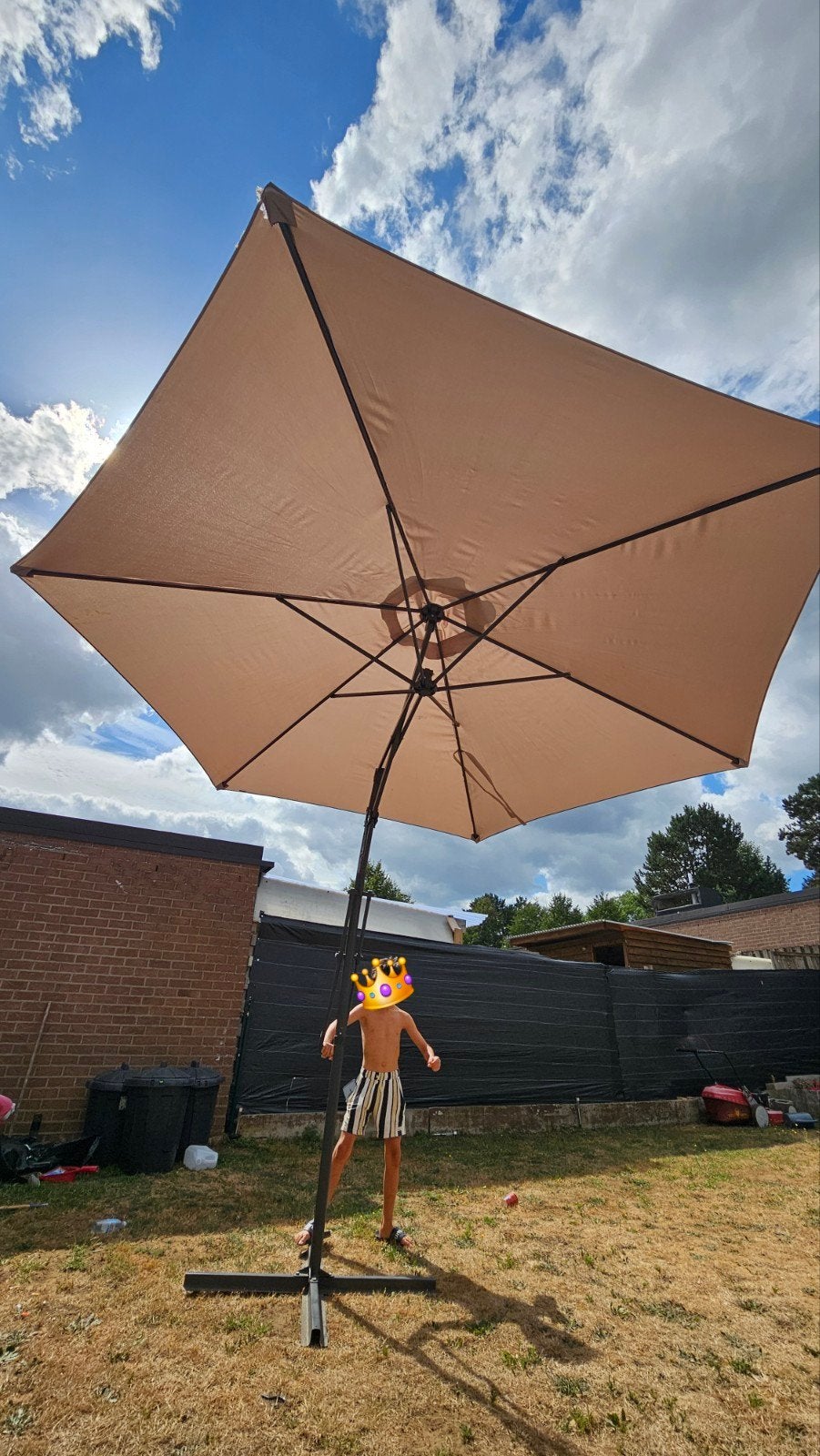 Groot stevige parasol met stand 3.5meter, Enlèvement