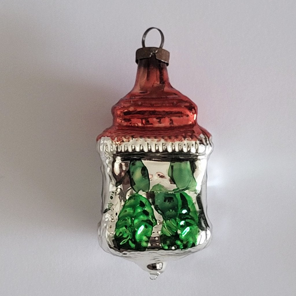 Vintage kerstbal 'huisje', Ophalen of Verzenden, Gebruikt