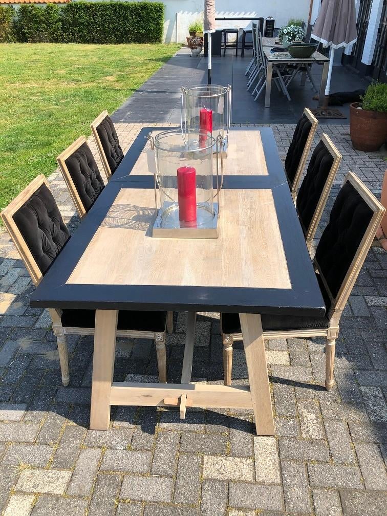 EETTAFEL Eichholtz Hillcrest - rustiek eiken tafel, Huis en Inrichting, Ophalen, Gebruikt