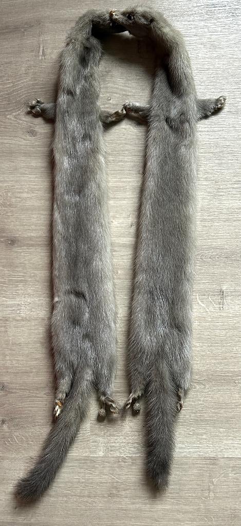 Echarpe Vintage en Fourrure de Vison Argenté, Taille 38/40 (M), Comme neuf, Écharpe, Fourrure Pierre Sterckx