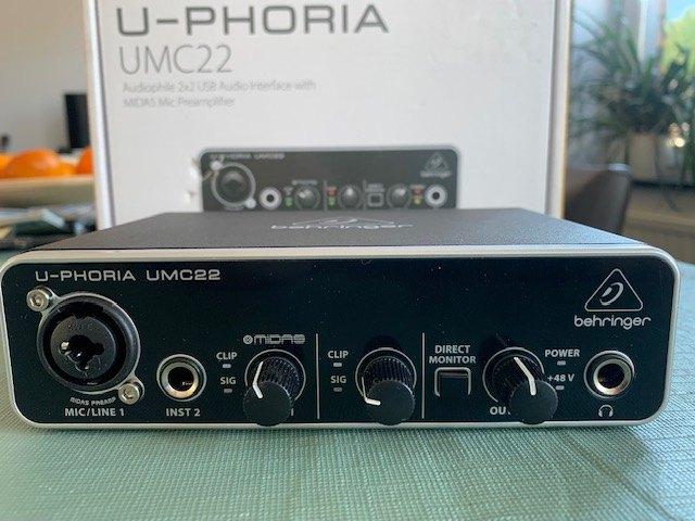 Interface audio U-Phoria UMC22 BEHRINGER, Enlèvement, Comme neuf, Audio