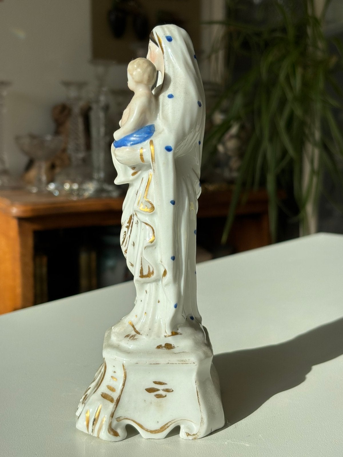 19de eeuws maria beeld in brussels porselein ., Antiek en Kunst, Ophalen
