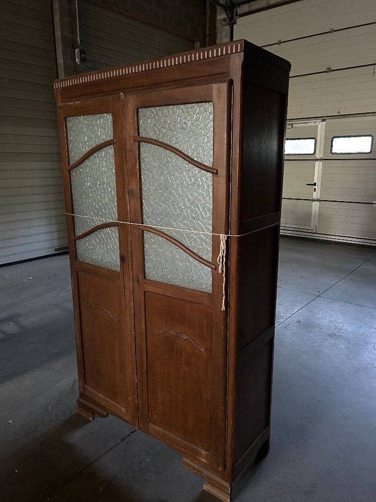 Hoge prachtige authentieke kast met wemelglas, Enlèvement