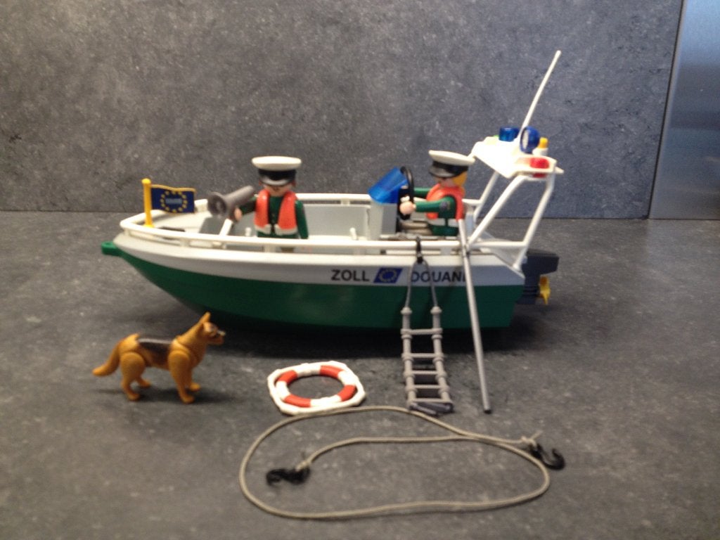 Playmobil Douaneboot 4471, Ophalen of Verzenden, Zo goed als nieuw, Complete set
