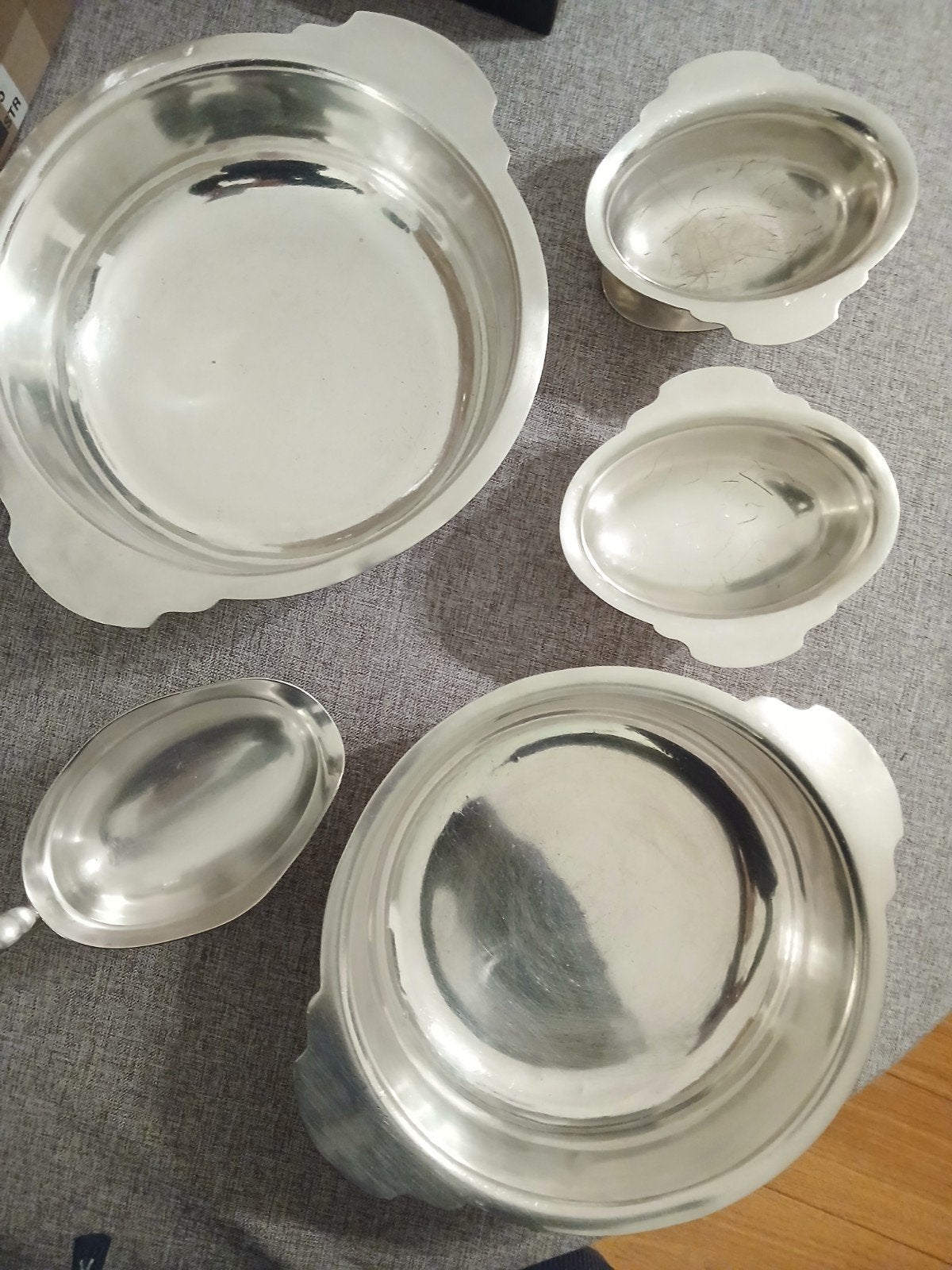 lots de 2 plats et 3 saucières wiskemann 1910 1930 art deco, Antiquités & Art, Enlèvement ou Envoi, Argent