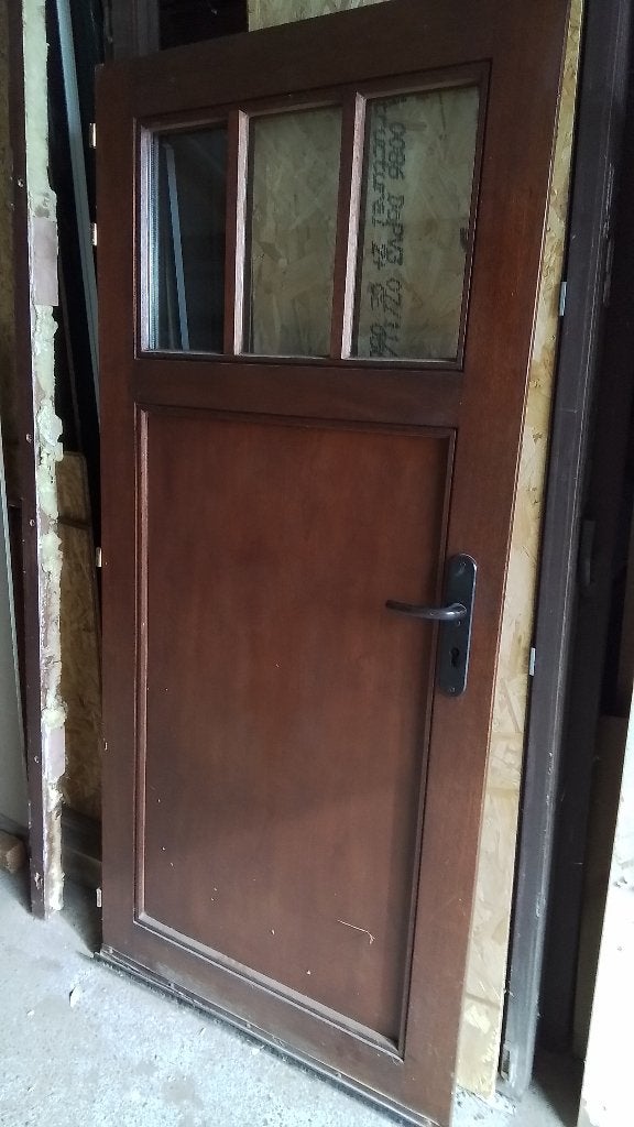 Porte en meranti, Bricolage & Construction, Châssis de fenêtre, Comme neuf, Enlèvement, Vitre comprise