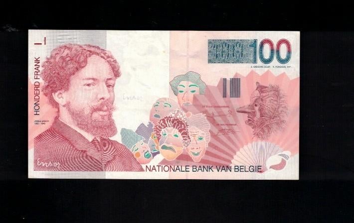 Billet belge de 100 Franc - James Ensor, Enlèvement ou Envoi, Billets en vrac