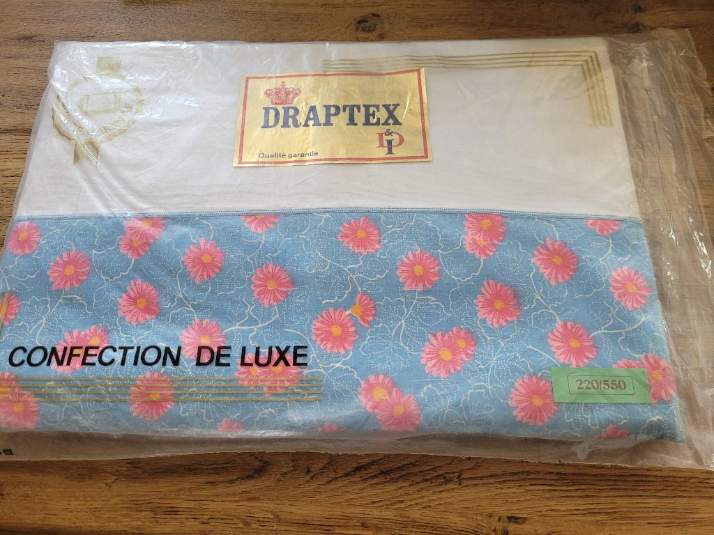 paire draps de lit ancien/neuf/Draptex 100% coton, Maison & Meubles, Neuf, Drap-housse ou Taie d'oreiller, Enlèvement ou Envoi